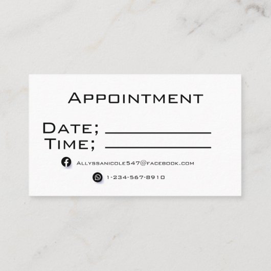 Visitenkarte Fotografie (Rückseite)