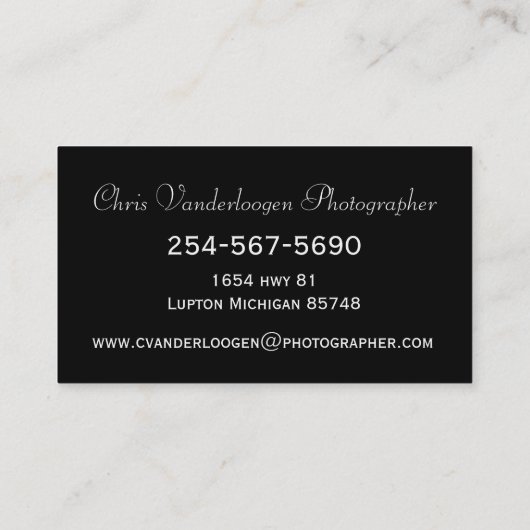 Visitenkarte/Fotografie Visitenkarte (Rückseite)