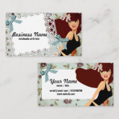 Visitenkarte - Frau, Mode, Mädchen, Haarbogen (Vorne/Hinten)