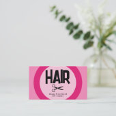 Visitenkarte Friseure Rosa Foto (Stehend Vorderseite)