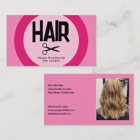 Visitenkarte Friseure Rosa Foto (Vorne/Hinten)