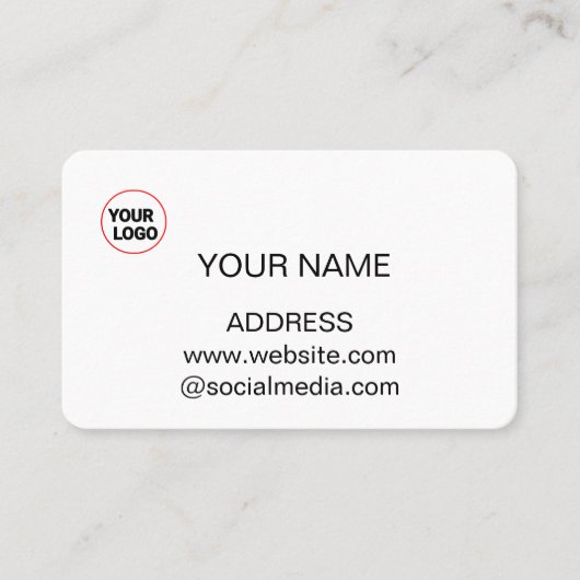 Visitenkarte Fügen Sie Ihre Logodetails hinzu (Vorderseite)