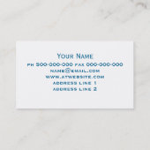 Visitenkarte für abstrakte blaue Kunst doppelseiti (Rückseite)