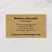 Visitenkarte für abstrakte Dimensionen (Rückseite)