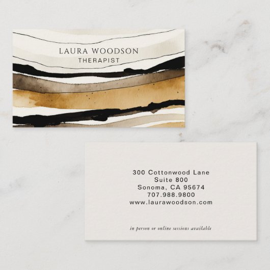 Visitenkarte für abstrakte Wasserfarben (Vorne/Hinten)