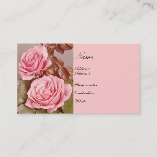 Visitenkarte für antike Rose (Vorderseite)