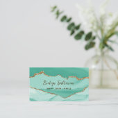 Visitenkarte für Aqua und Gold (Stehend Vorderseite)