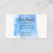 Visitenkarte für Aquarellblau (Rückseite)