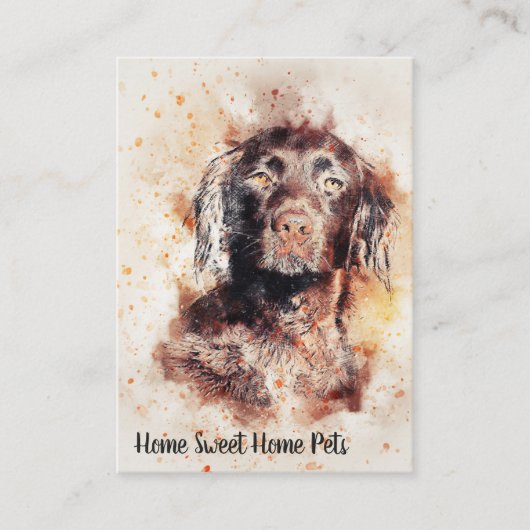 Visitenkarte für Aquarellhunde (Vorderseite)