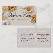 Visitenkarte für ästhetisches Gold + weiße Blume (Vorne/Hinten)