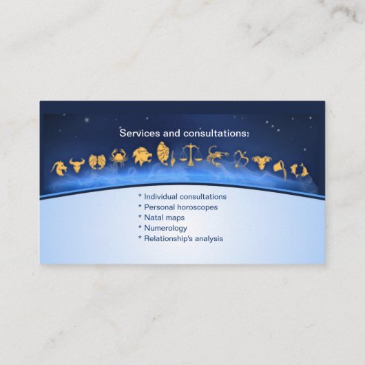 Visitenkarte für Astrologen (Rückseite)