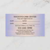 Visitenkarte für Augenpflege Terminkarte (Rückseite)