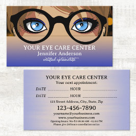 Visitenkarte für Augenpflege Terminkarte