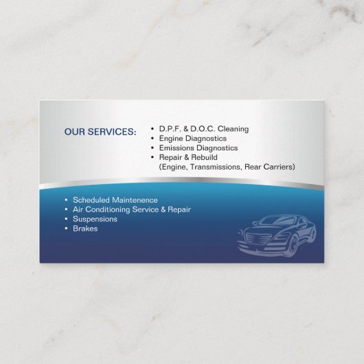 Visitenkarte für Auto (Rückseite)