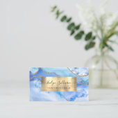 Visitenkarte für Azurblau und Goldfolie (Stehend Vorderseite)