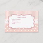 Visitenkarte für Babysitter (Rückseite)