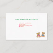 Visitenkarte für Babysitter und Kinderbetreuung (Rückseite)