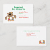 Visitenkarte für Babysitter und Kinderbetreuung (Vorne/Hinten)