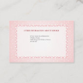 Visitenkarte für Babysitting-Service (Rückseite)