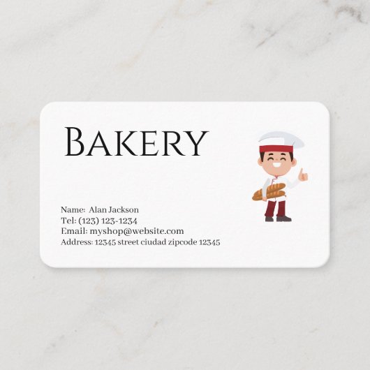 Visitenkarte für Bäckerei (Vorderseite)