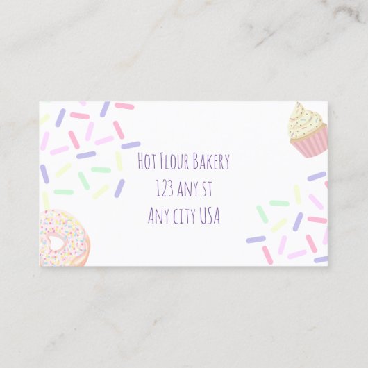 Visitenkarte für Backwaren (Rückseite)