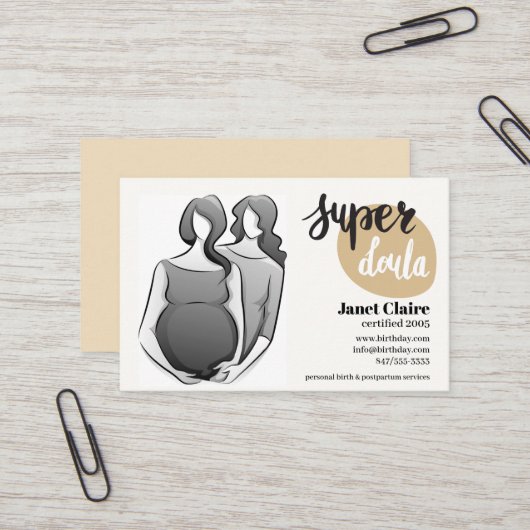 Visitenkarte für beglaubigte Geburtsdaten (Vorderseite/Rückseite Beispiel)