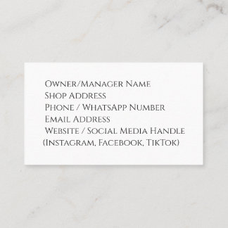 Visitenkarte für Bekleidungsgeschäft - Modernes, s