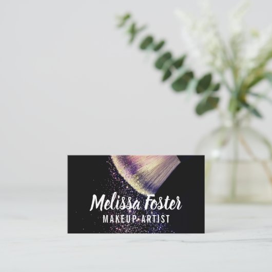 Visitenkarte für benutzerdefinierte Makeup-Künstle (Stehend Vorderseite)