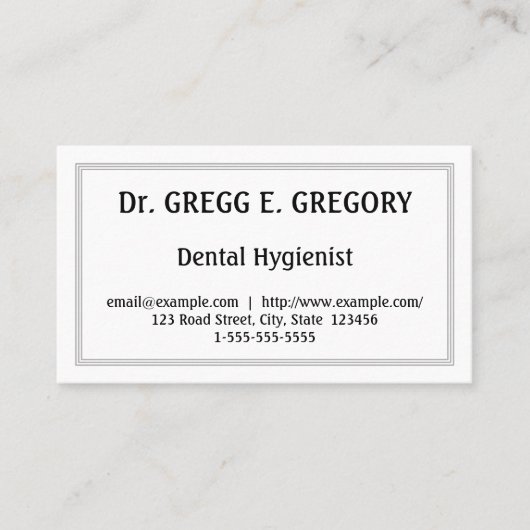 Visitenkarte für berufliche Zahnhygiene (Vorderseite)