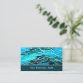Visitenkarte für blaue, grüne, weiße Wave (Stehend Vorderseite)