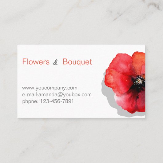 Visitenkarte für Blumenmuster (Rückseite)