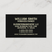 Visitenkarte für Bonds (Rückseite)