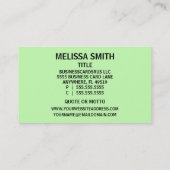 Visitenkarte für Buchhalter Damask (Rückseite)