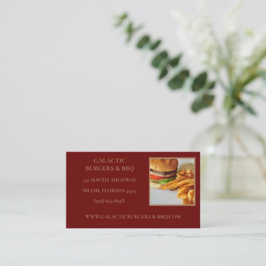 Visitenkarte für Burger und Grillen (Stehend Vorderseite)