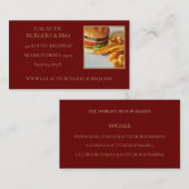 Visitenkarte für Burger und Grillen (Vorne/Hinten)