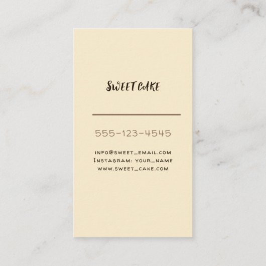 Visitenkarte für Café & Bäckerei. (Rückseite)