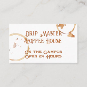 Visitenkarte für Coffeeshops mit Kaffeeflecken