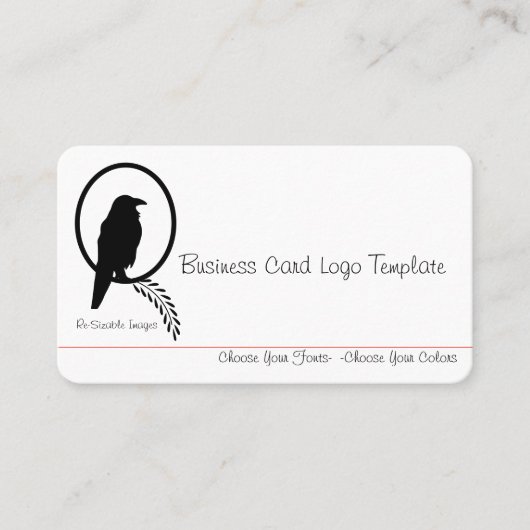 Visitenkarte für das Black Crow oder das Raw-Logo (Vorderseite)