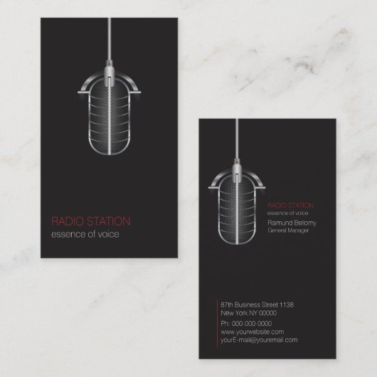 Visitenkarte für das Fernsehen (Vorne/Hinten)