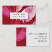 Visitenkarte für das kühne Aquarell-Rot und Rosa (Vorne/Hinten)