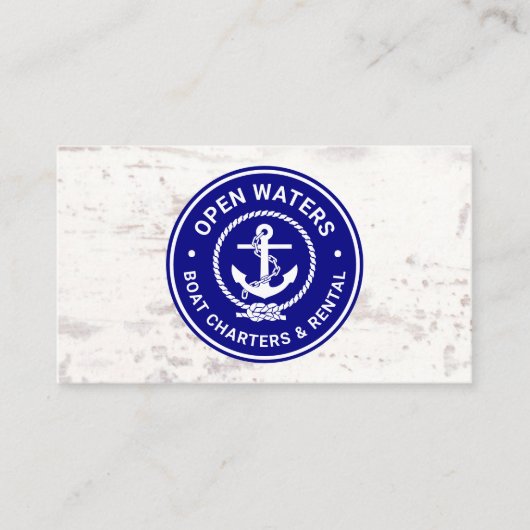 Visitenkarte für das Logo "Marina Boote Charter" f (Vorderseite)