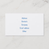 Visitenkarte für das Muster der White Tooth Box (Rückseite)