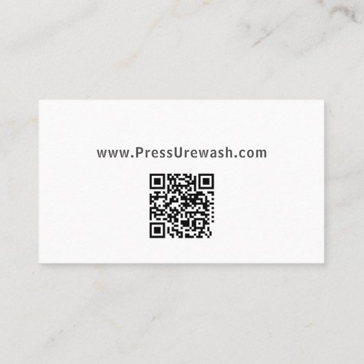 Visitenkarte für das Unternehmen Pressure Washing (Rückseite)