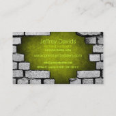 Visitenkarte für den Bau einer Backsteinwand (Rückseite)