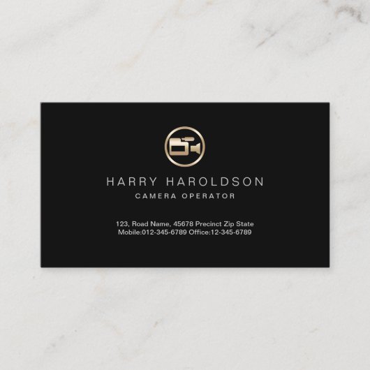 Visitenkarte für den Betreiber eines Golden Camera (Vorderseite)