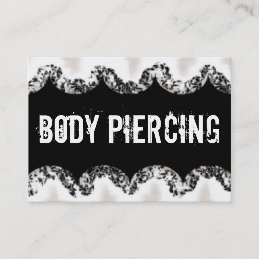 Visitenkarte für den Body Piercing (Vorderseite)