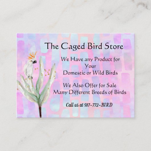 Visitenkarte für den Einzelhandel mit Vogel-Image (Vorderseite)
