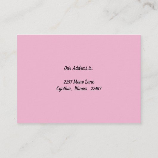 Visitenkarte für den Einzelhandel mit Vogel-Image (Rückseite)