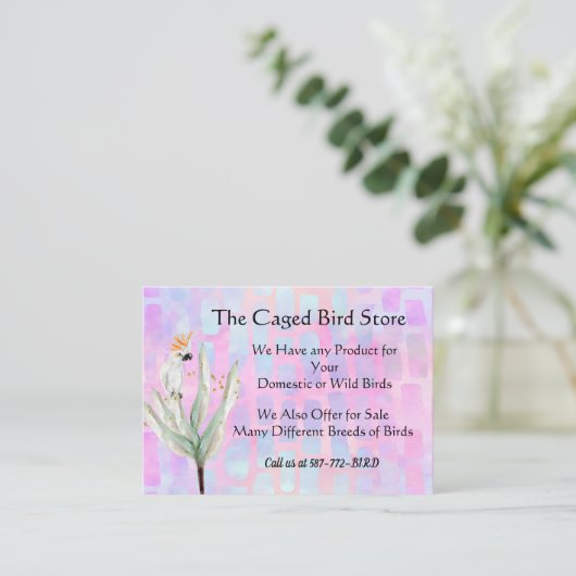 Visitenkarte für den Einzelhandel mit Vogel-Image (Stehend Vorderseite)