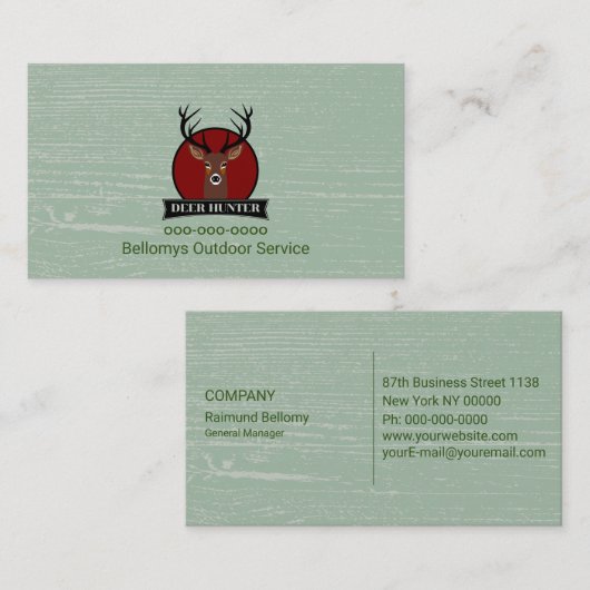 Visitenkarte für den Hirschkopf im Freien (Vorne/Hinten)